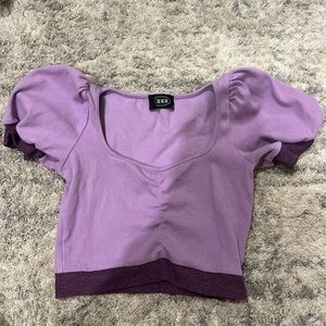 Purple puffy sleeve top